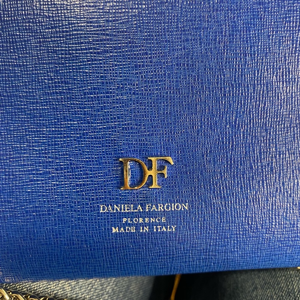 Daniela Fargion Genuine Leather Blue Handbag, Made in Italy - Picture 4 of 12